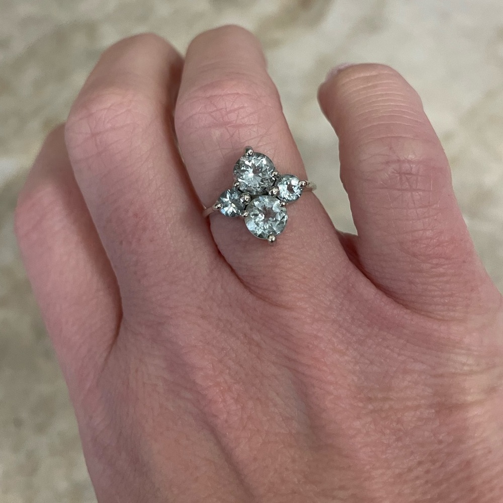 White gold 1.88 carat Aquamarine ring with appraisal